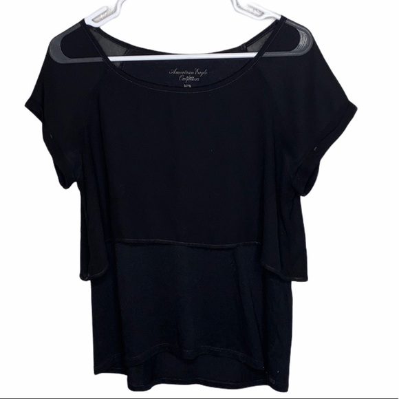 American Eagle Black sheer layered top - Picture 2 of 8